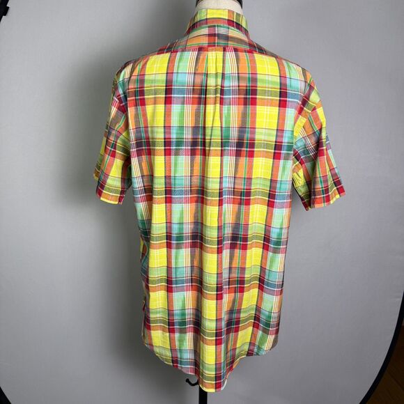 Ralph Lauren Men's, Sz L, Button Down, Short Sleeves, Multicolor Plaid, Bright - Picture 3 of 10